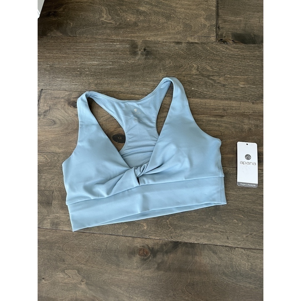 Apana Lifestyle Yoga Sports Bra, Color Aqua Stone, Size Small